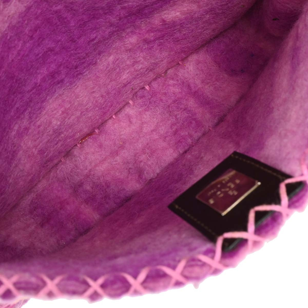Fendi Baguette Bag Patent Purple Felt,Leather Handbag (Pre-Owned)