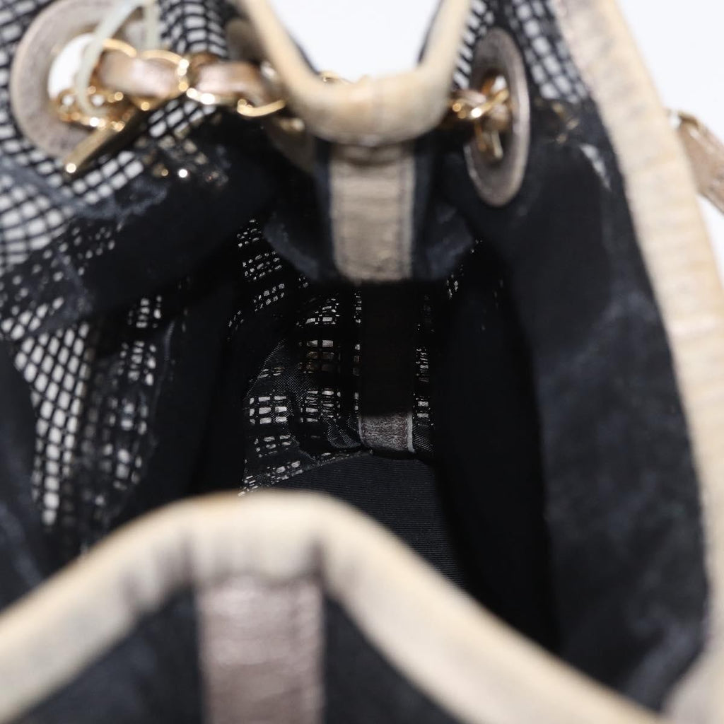 Chanel Chain Bucket Bag Mesh And Leather Black Leather Shoulder Bag Bag (Pre-Owned)