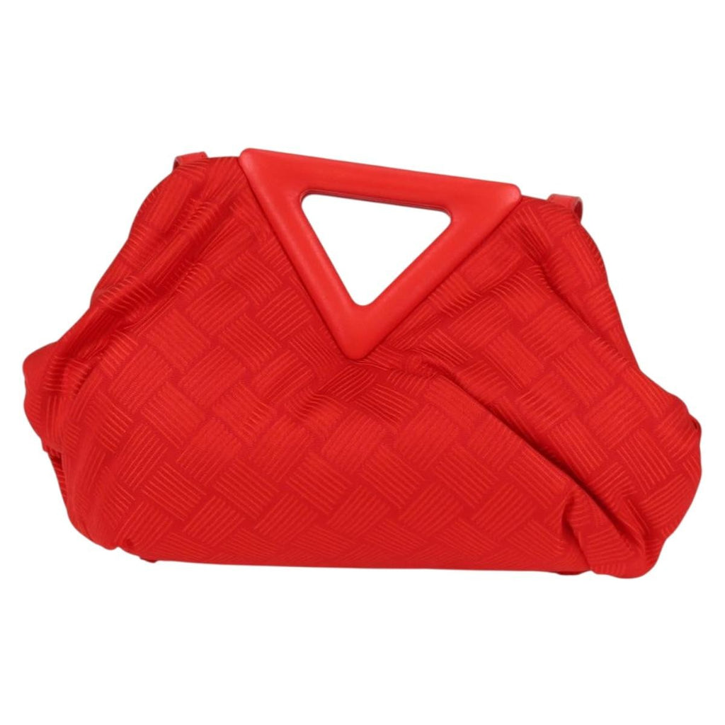 Bottega Veneta Point Shoulder Bag Chunky Knit Fabric Red Nylon Shoulder Bag Bag (Pre-Owned)