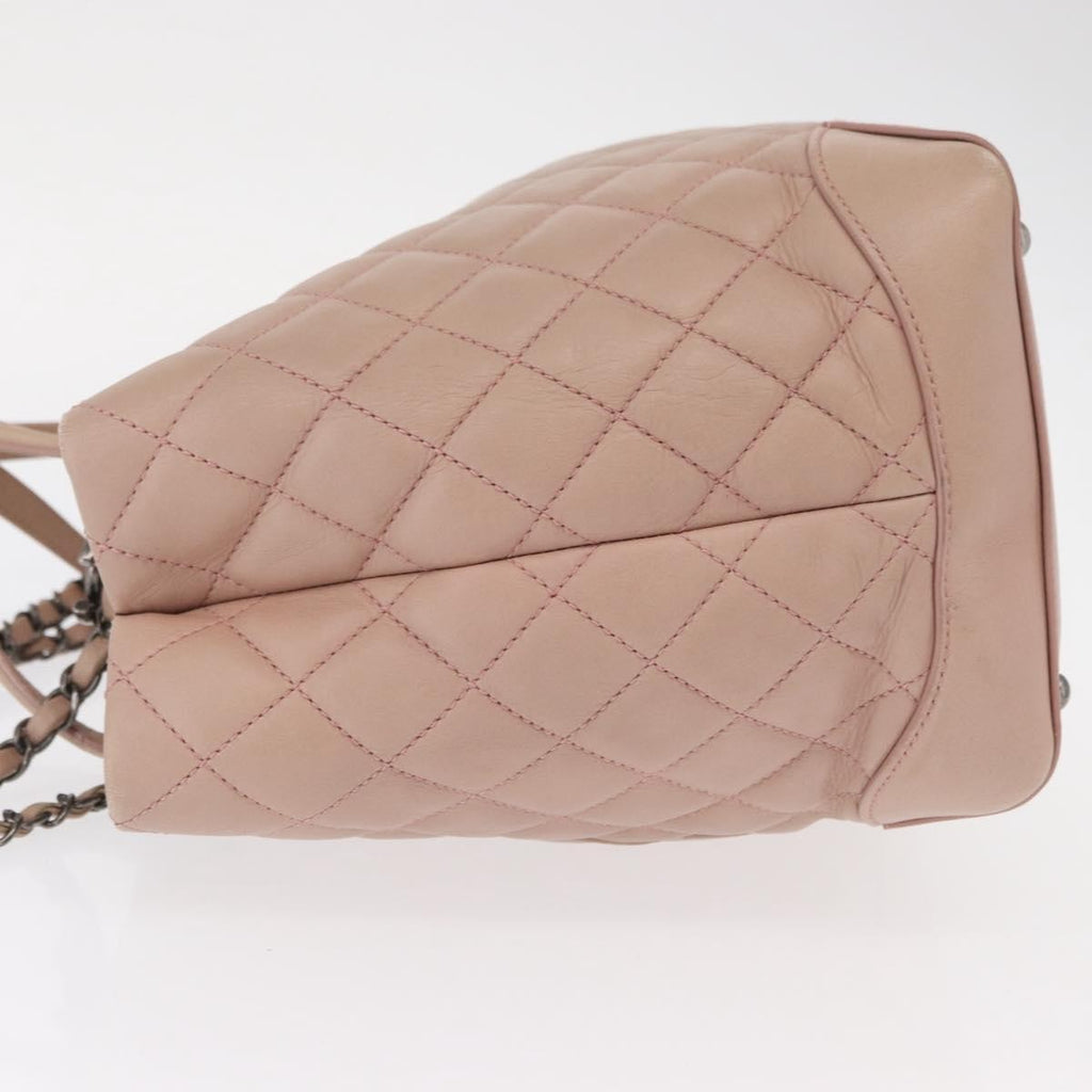 Chanel Easy Shopping Tote Quilted Calfskin Pink Leather Tote Bag Bag (Pre-Owned)