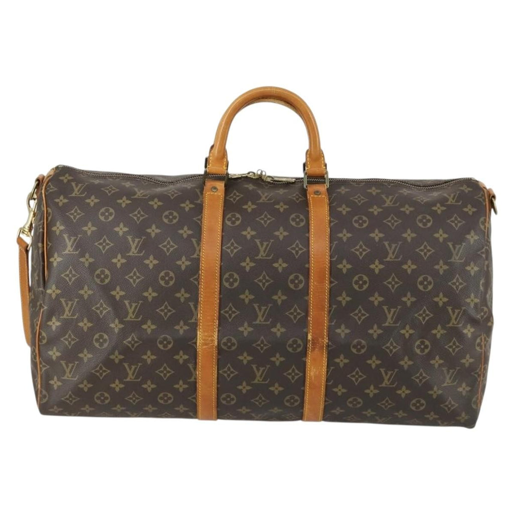 Louis Vuitton Keepall Bandouliere Bag Monogram Canvas Brown Canvas Travel Bag Bag (Pre-Owned)