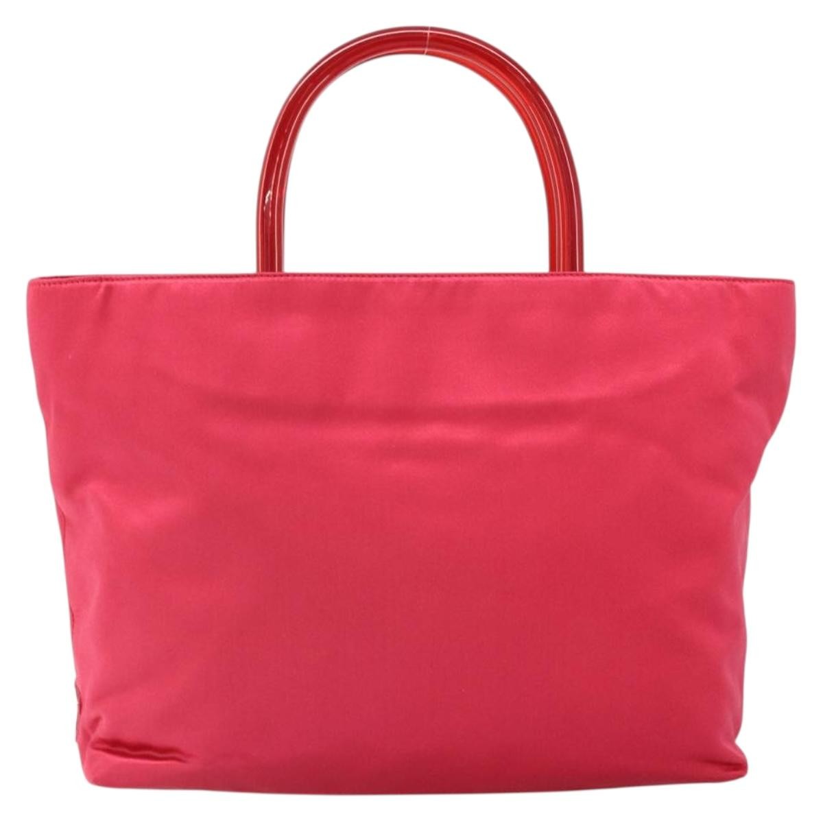 Prada Vintage Handbag Satin Red Satin Handbag (Pre-Owned)