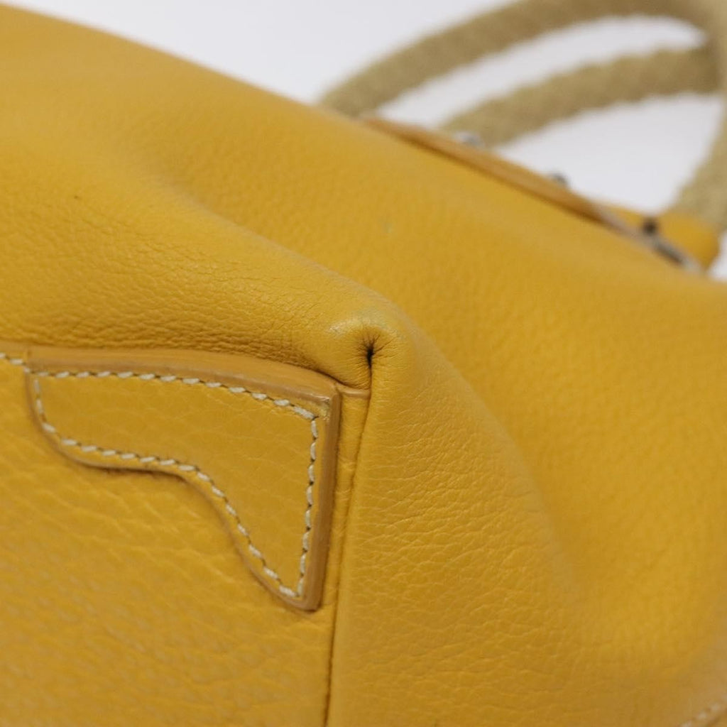 Prada Vintage Handbag Leather Yellow Leather Handbag (Pre-Owned)