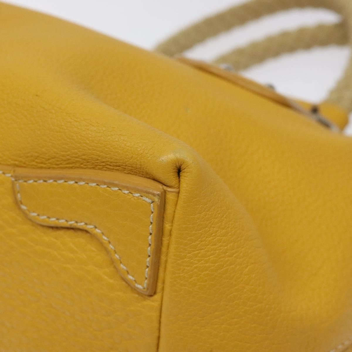 Prada Vintage Handbag Leather Yellow Leather Handbag (Pre-Owned)