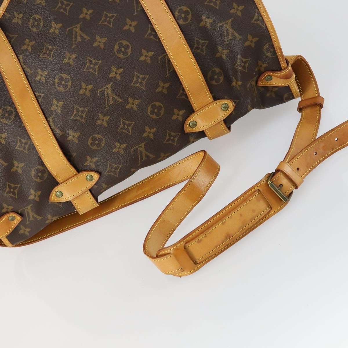 Louis Vuitton Saumur Handbag Monogram Canvas Brown Canvas Shoulder Bag Bag (Pre-Owned)