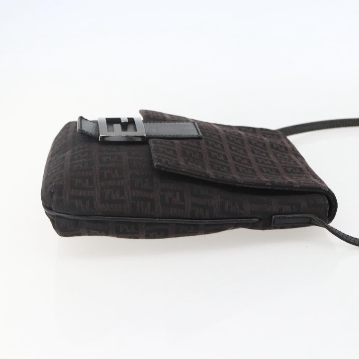 Fendi Vintage Flap Crossbody Bag Zucchino Canvas Brown Canvas Shoulder Bag Bag (Pre-Owned)