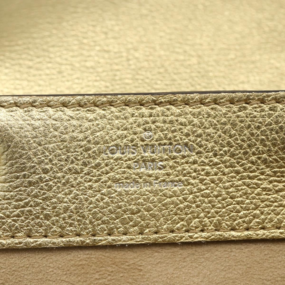 Louis Vuitton Lockme Backpack Leather Gold Leather Backpack Bag (Pre-Owned)
