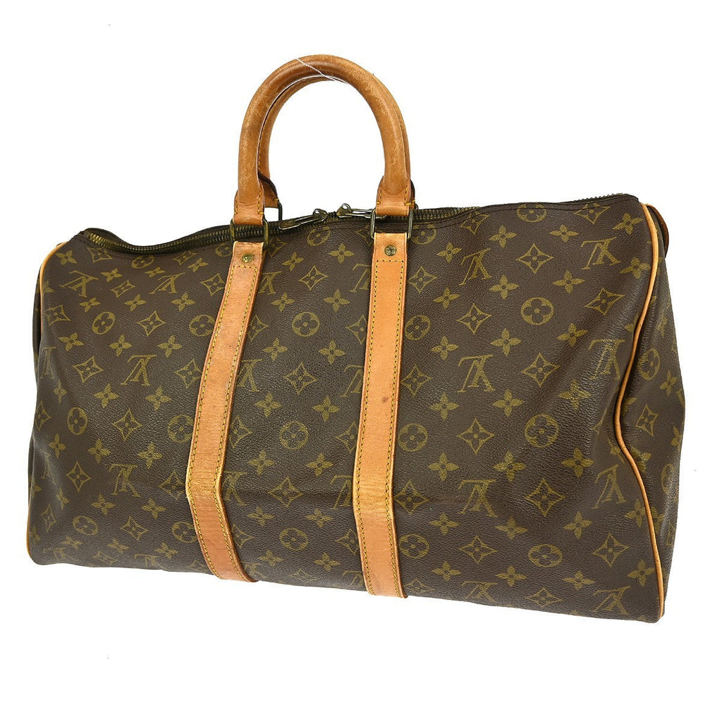 Louis Vuitton Keepall Bag Monogram Canvas Brown Canvas Travel Bag Bag (Pre-Owned)