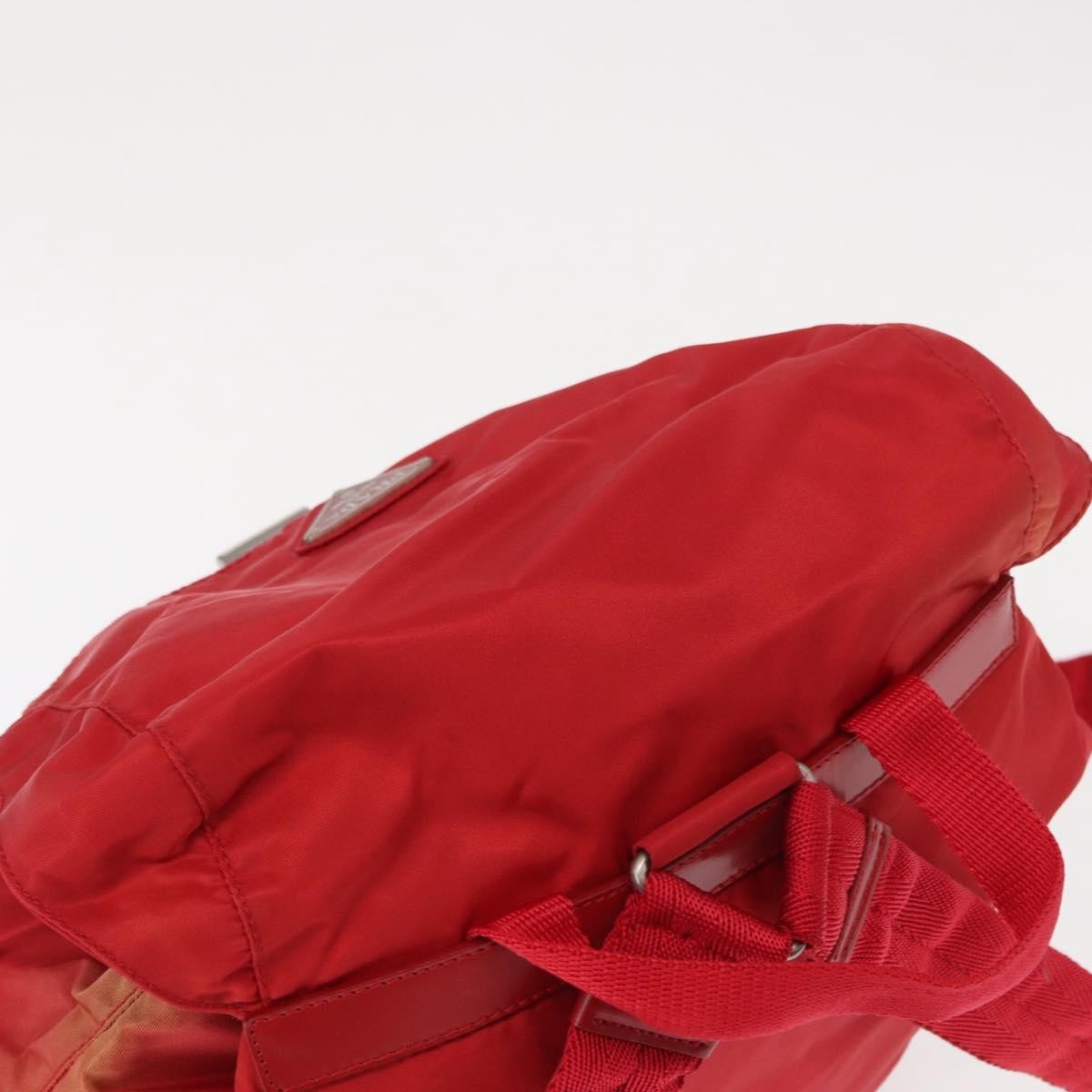 Prada Double Front Pocket Backpack Tessuto Red Nylon Backpack Bag (Pre-Owned)