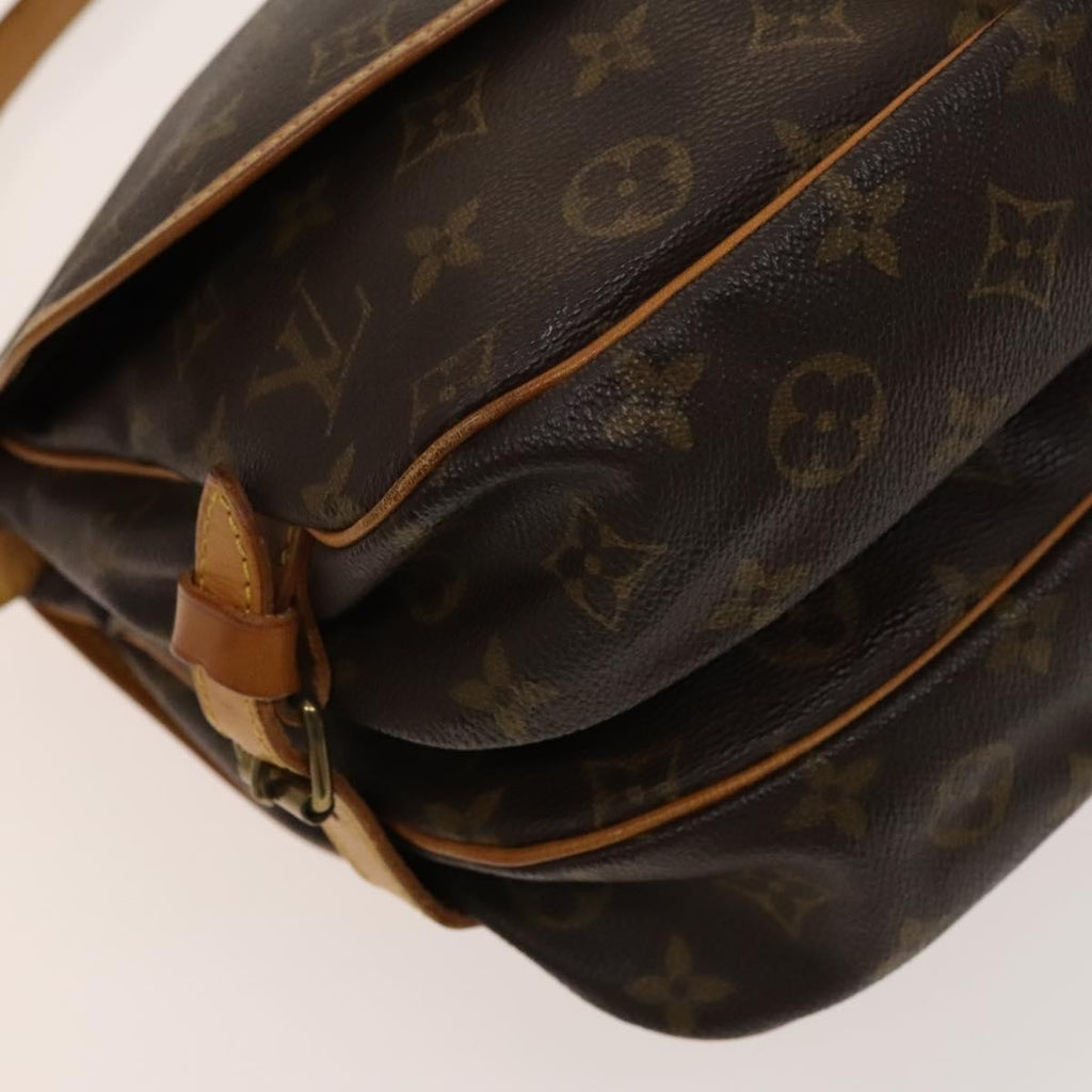 Louis Vuitton Saumur Handbag Monogram Canvas Brown Canvas Shoulder Bag Bag (Pre-Owned)
