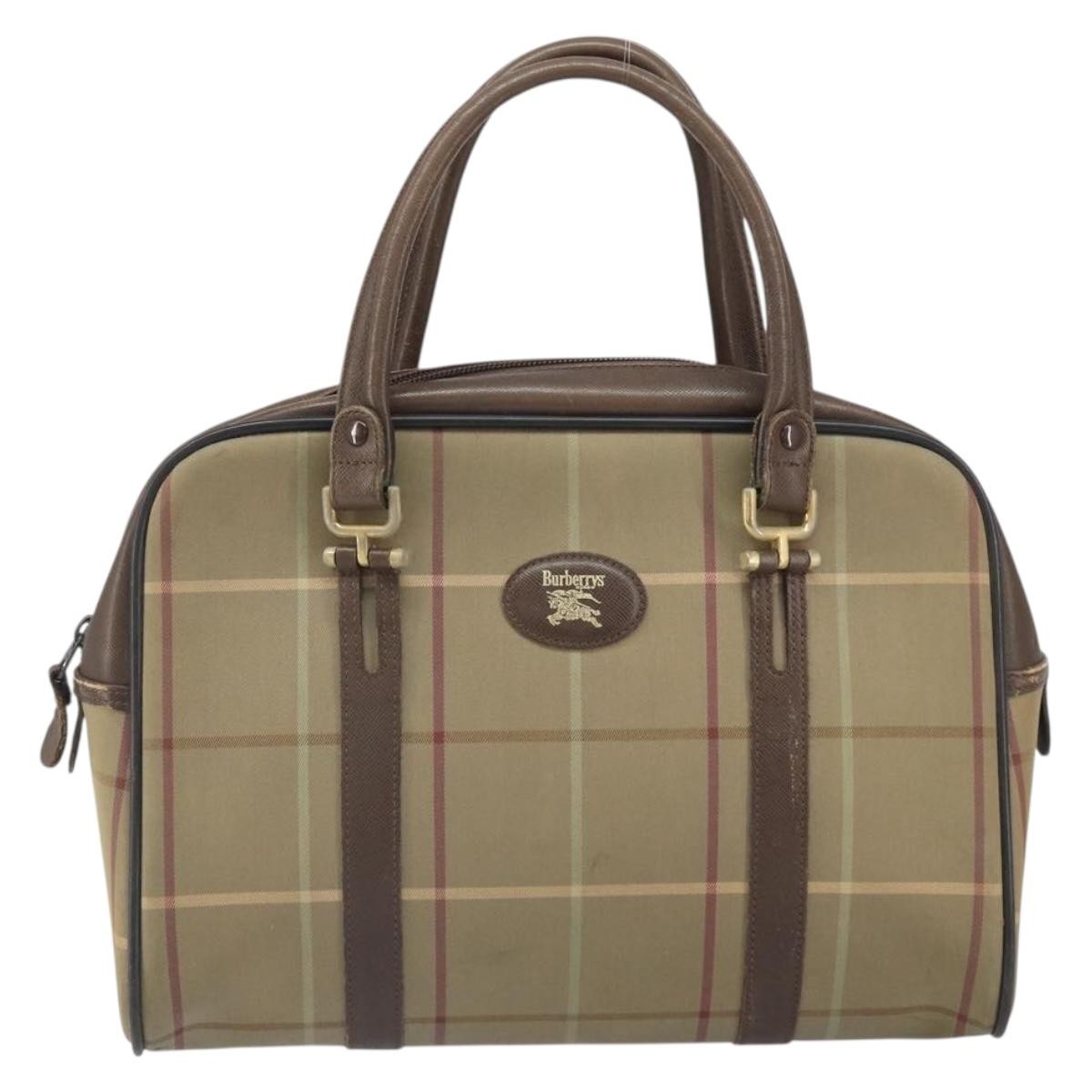 Burberry Nova Handbag Canvas Beige Canvas Handbag (Pre-Owned)