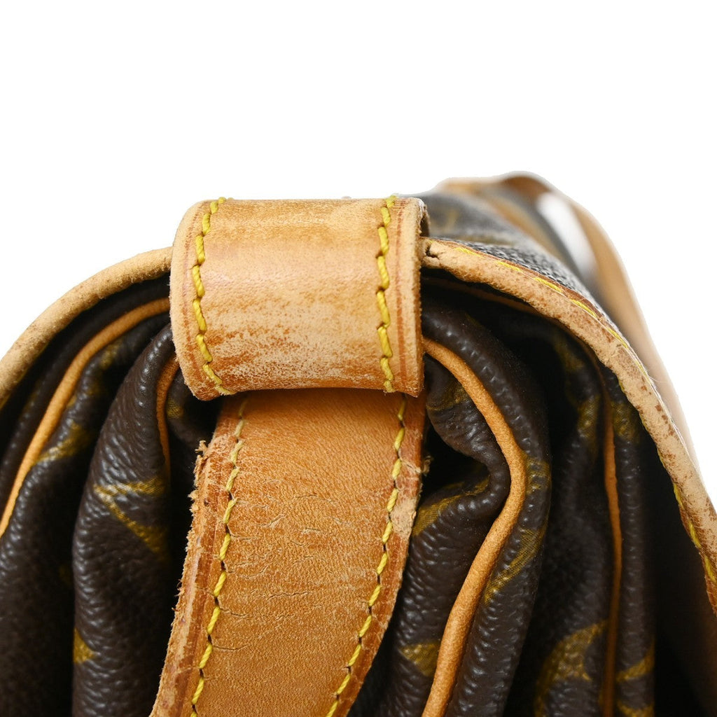 Louis Vuitton Saumur Handbag Monogram Canvas Brown Canvas Shoulder Bag Bag (Pre-Owned)