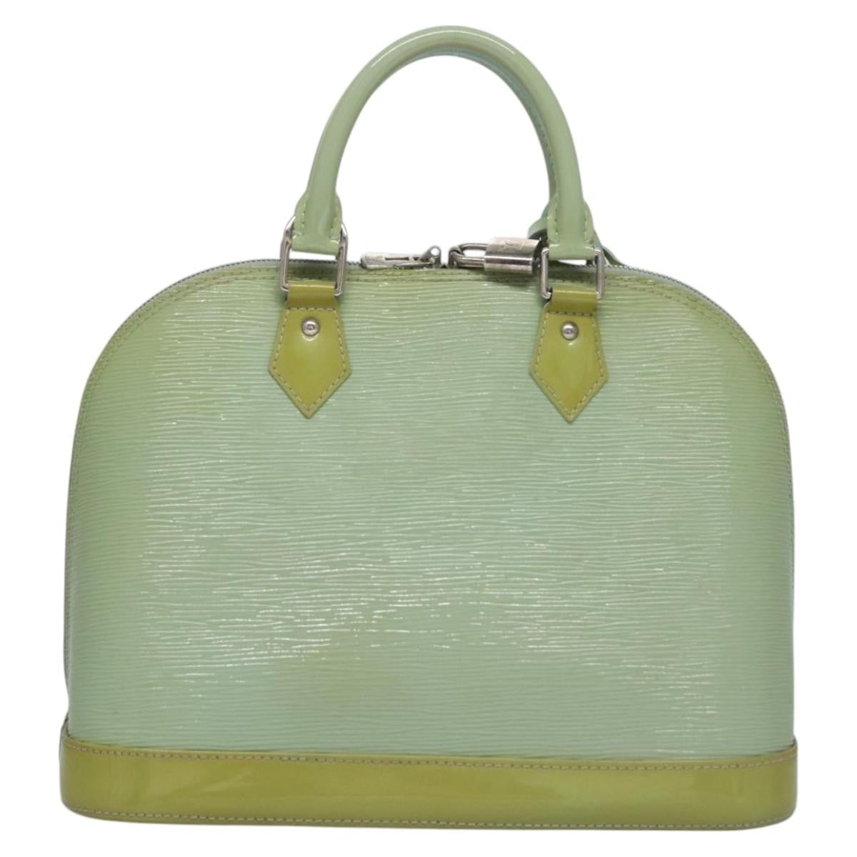 Louis Vuitton Alma Handbag Electric Epi Leather Green Patent_Leather Handbag (Pre-Owned)