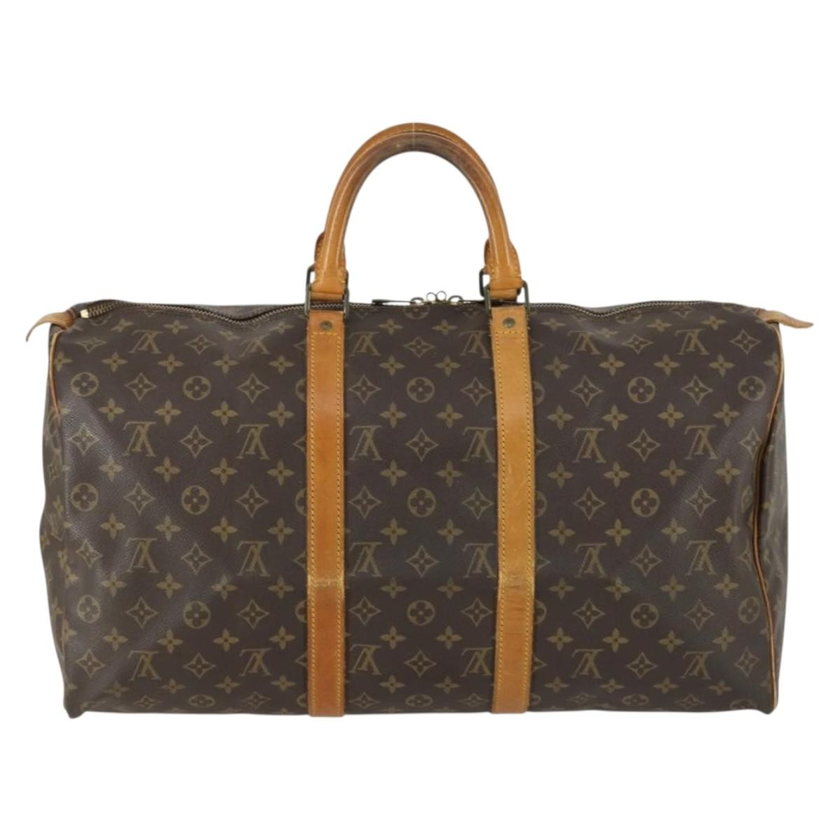 Louis Vuitton Keepall Bag Monogram Canvas Brown Canvas Travel Bag Bag (Pre-Owned)