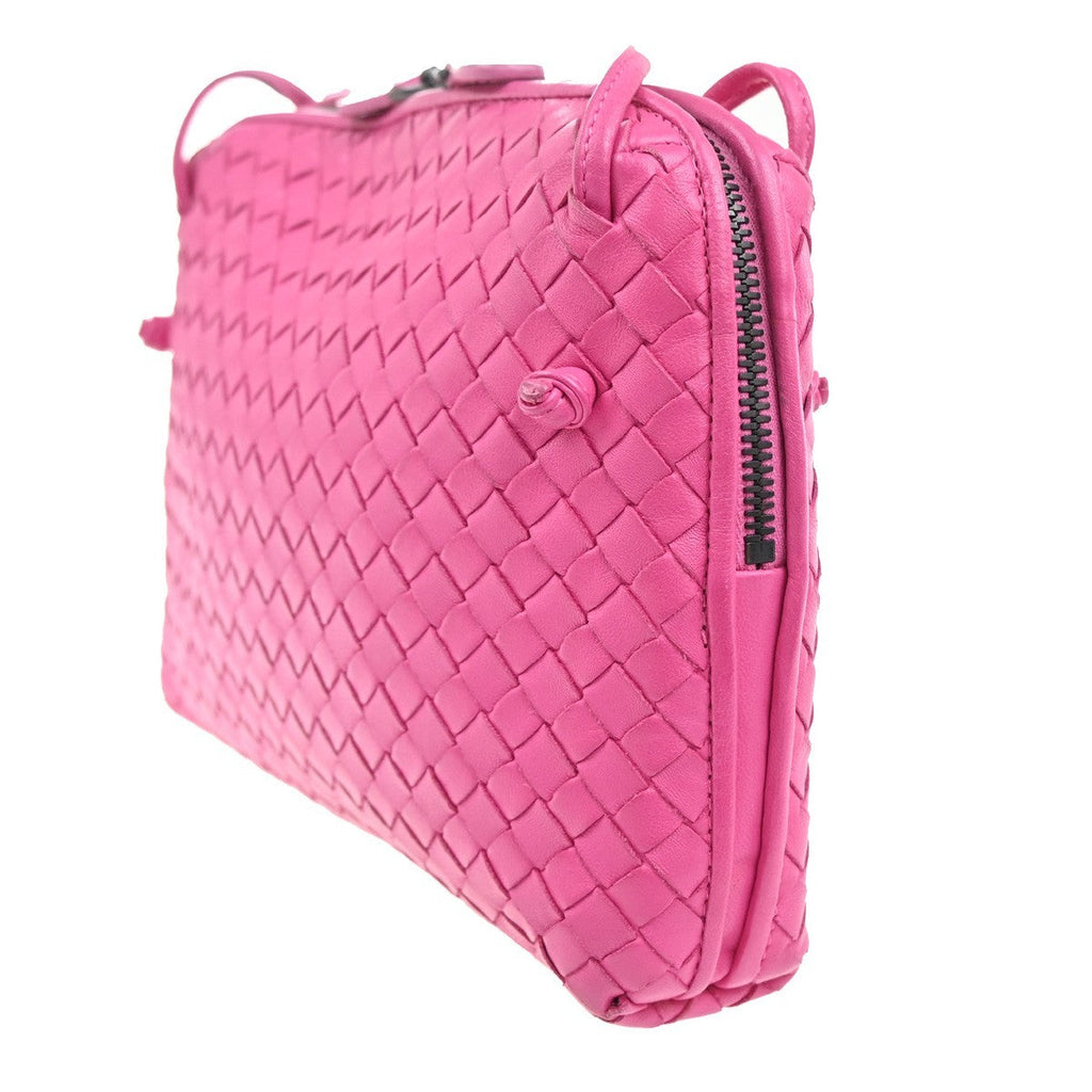 Bottega Veneta Nodini Crossbody Bag Intrecciato Nappa Pink Leather Shoulder Bag Bag (Pre-Owned)