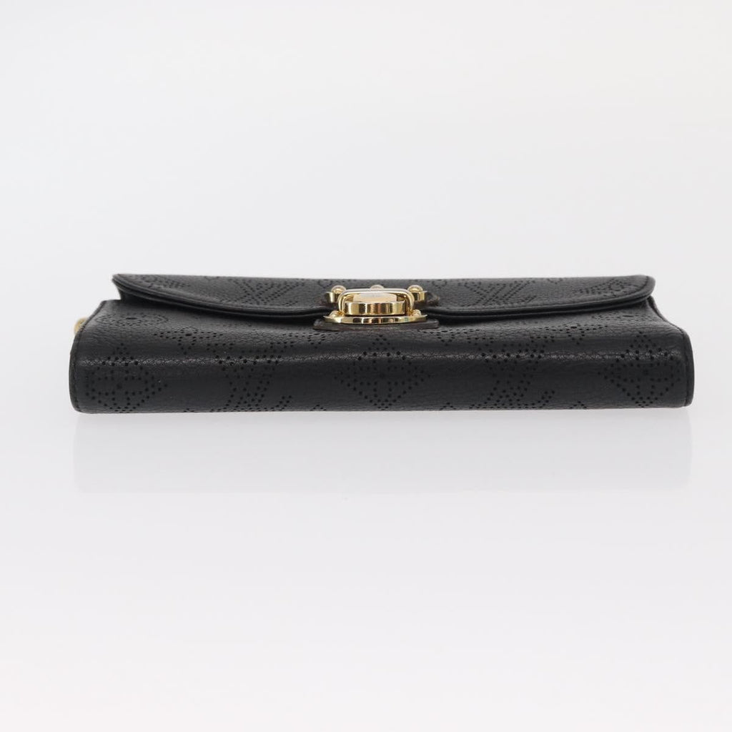 Louis Vuitton Amelia Wallet Mahina Leather Black Leather Wallets Accessory (Pre-Owned)