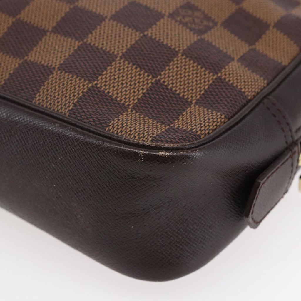 Louis Vuitton Trousse Toilette Damier Canvas Brown Canvas Clutche & Pouche Bag (Pre-Owned)
