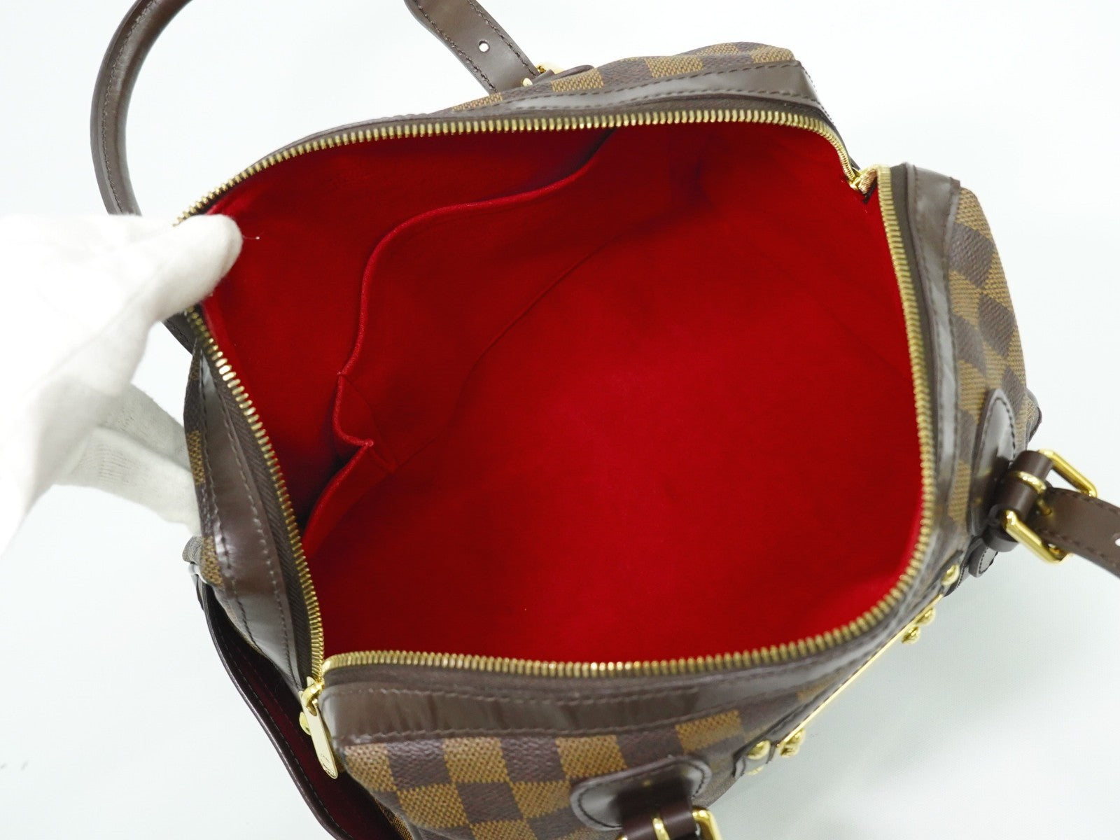 Louis Vuitton Berkeley Handbag Damier Brown Canvas Handbag (Pre-Owned)
