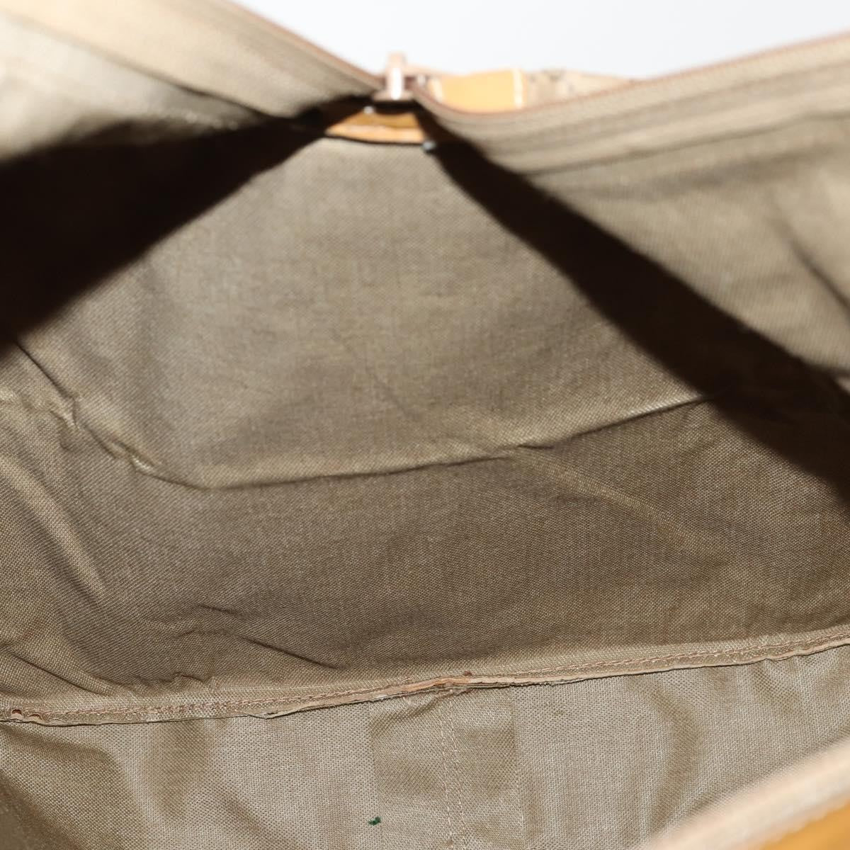 Gucci Web Trim Weekend Duffle Bag Gg Coated Canvas Beige Canvas Travel Bag Bag (Pre-Owned)