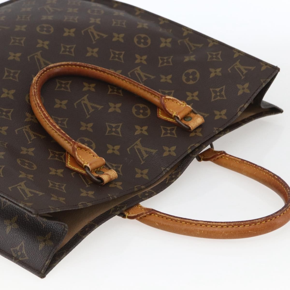 Louis Vuitton Sac Plat Bag Monogram Canvas Brown Canvas Tote Bag Bag (Pre-Owned)