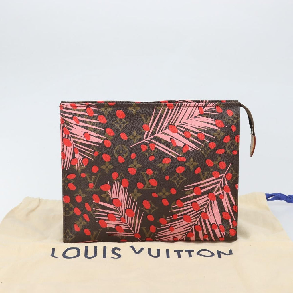 Louis Vuitton Toiletry Pouch Limited Edition Monogram Jungle Dots Red Canvas Clutche & Pouche Bag (Pre-Owned)