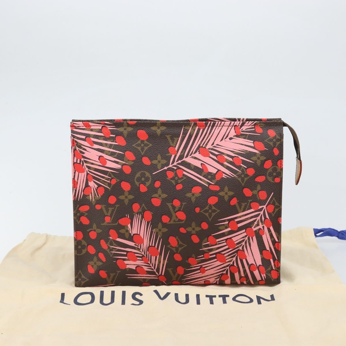 Louis Vuitton Toiletry Pouch Limited Edition Monogram Jungle Dots Red Canvas Clutche & Pouche Bag (Pre-Owned)