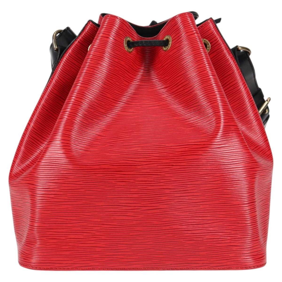Louis Vuitton Bicolor Petit Noe Handbag Epi Leather Red Leather Shoulder Bag Bag (Pre-Owned)