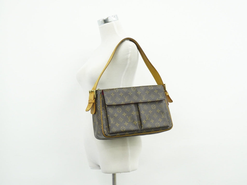 Louis Vuitton Viva Cite Handbag Monogram Canvas Brown Canvas Shoulder Bag Bag (Pre-Owned)