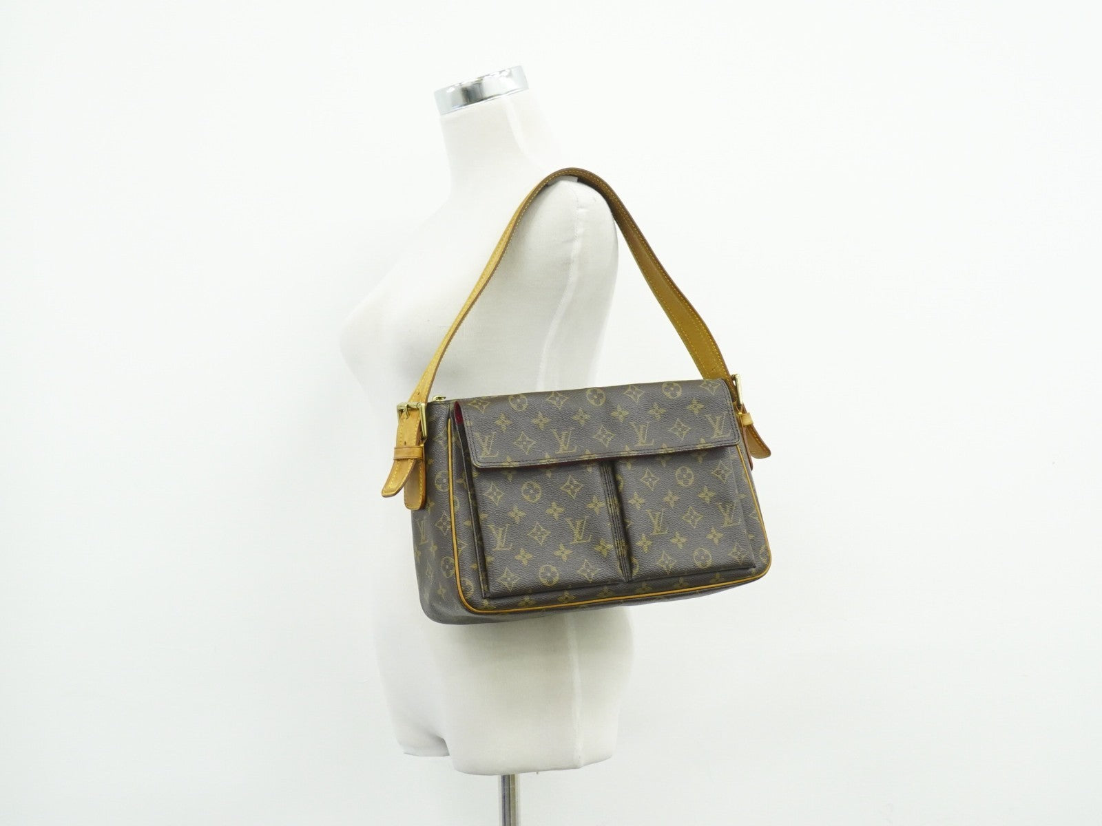 Louis Vuitton Viva Cite Handbag Monogram Canvas Brown Canvas Shoulder Bag Bag (Pre-Owned)