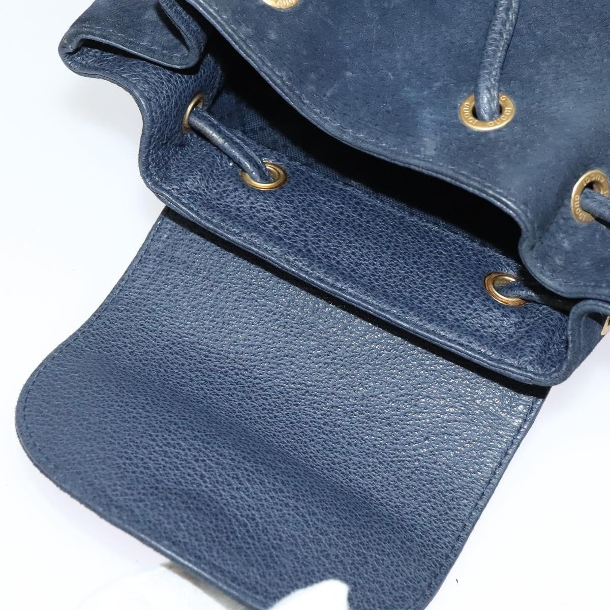 Gucci Gucci Bamboo Backpack Daim Navy Suede Backpack Bag (Pre-Owned)