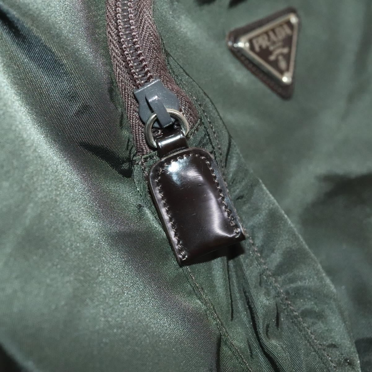 Prada Front Pocket Buckle Backpack Nylon Khaki Nylon Backpack Bag (Pre-Owned)