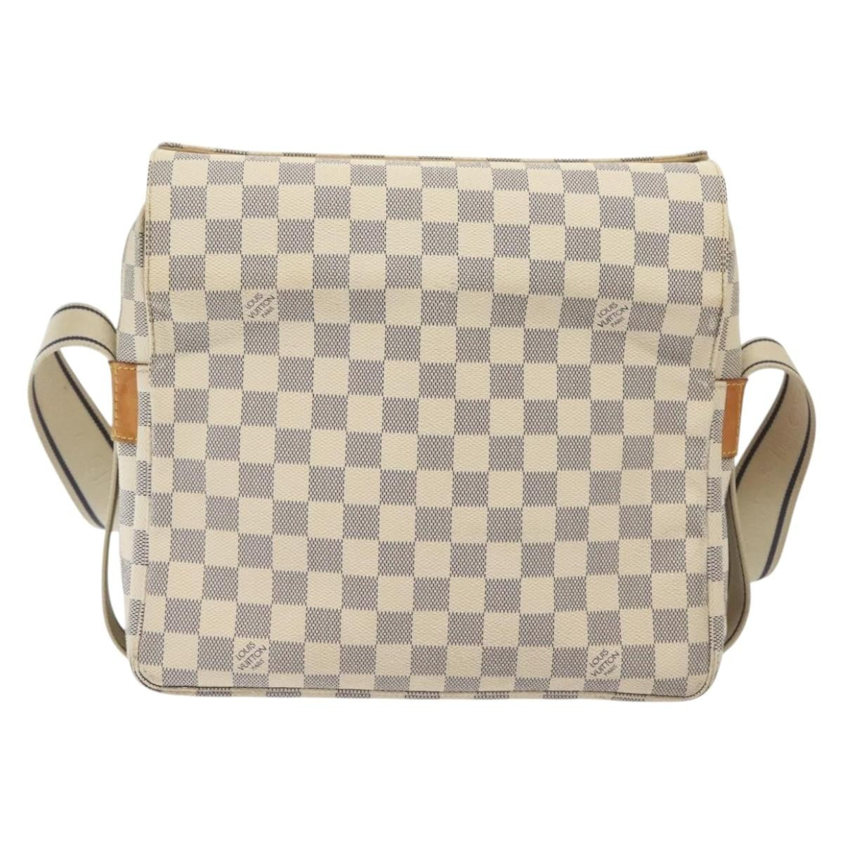 Louis Vuitton Naviglio Handbag Damier White Canvas Shoulder Bag Bag (Pre-Owned)