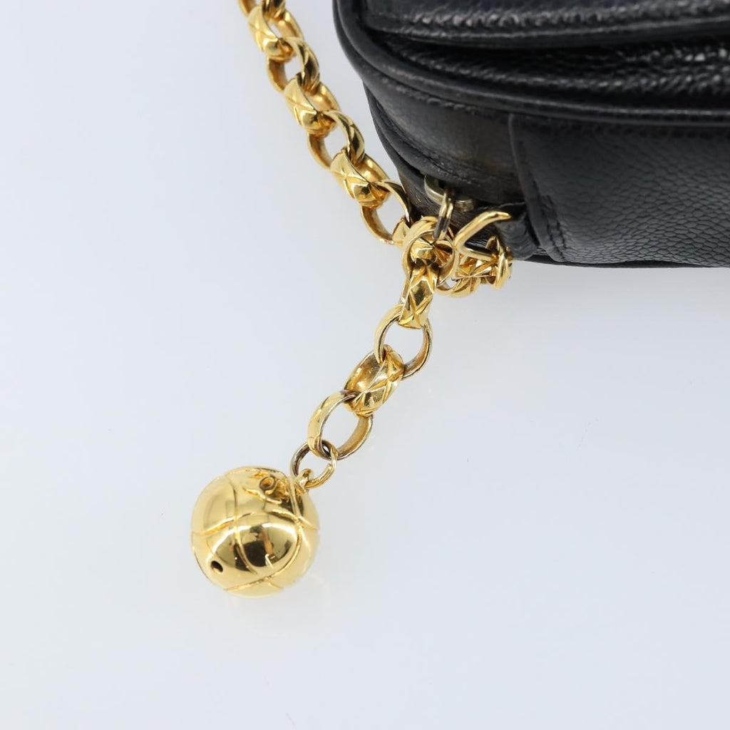 Chanel Vintage Front Pocket Cc Camera Bag Caviar Black Leather Shoulder Bag Bag (Pre-Owned)