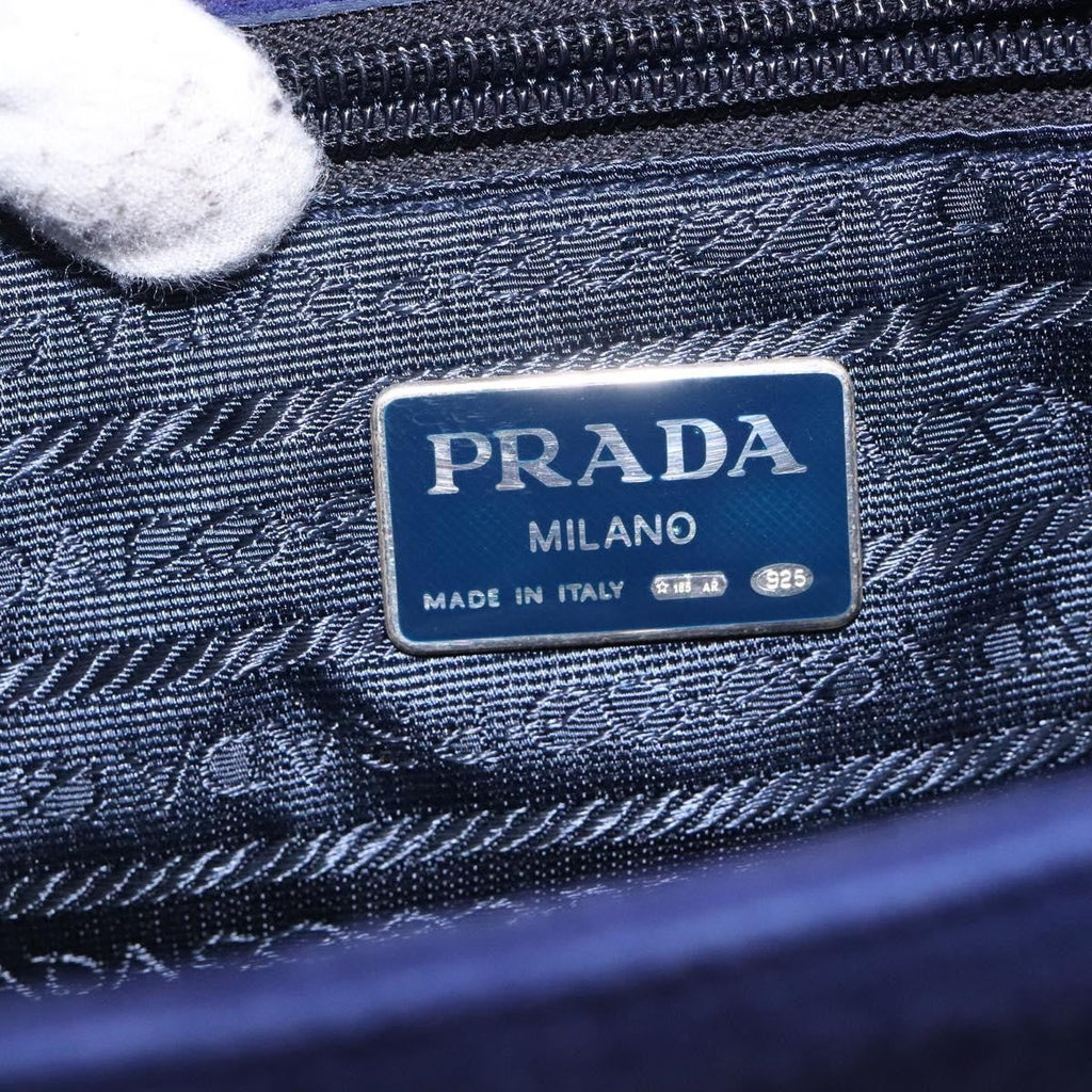 Prada Vintage Handbag Suede Purple Suede Handbag (Pre-Owned)