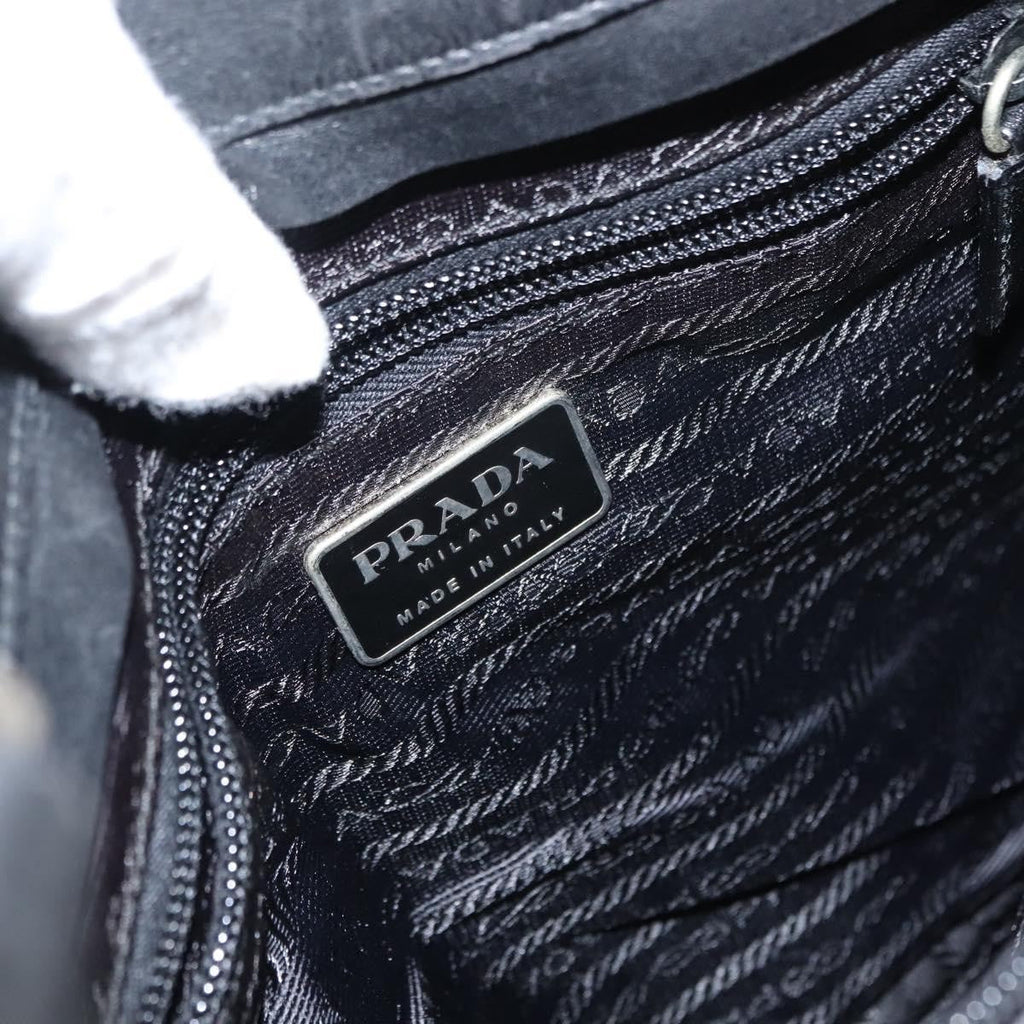 Prada Zip Messenger Bag Saffiano Leather Black Leather Shoulder Bag Bag (Pre-Owned)