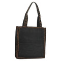Fendi Zucca Tote Bag Straw Black Wood Tote Bag Bag (Pre-Owned)