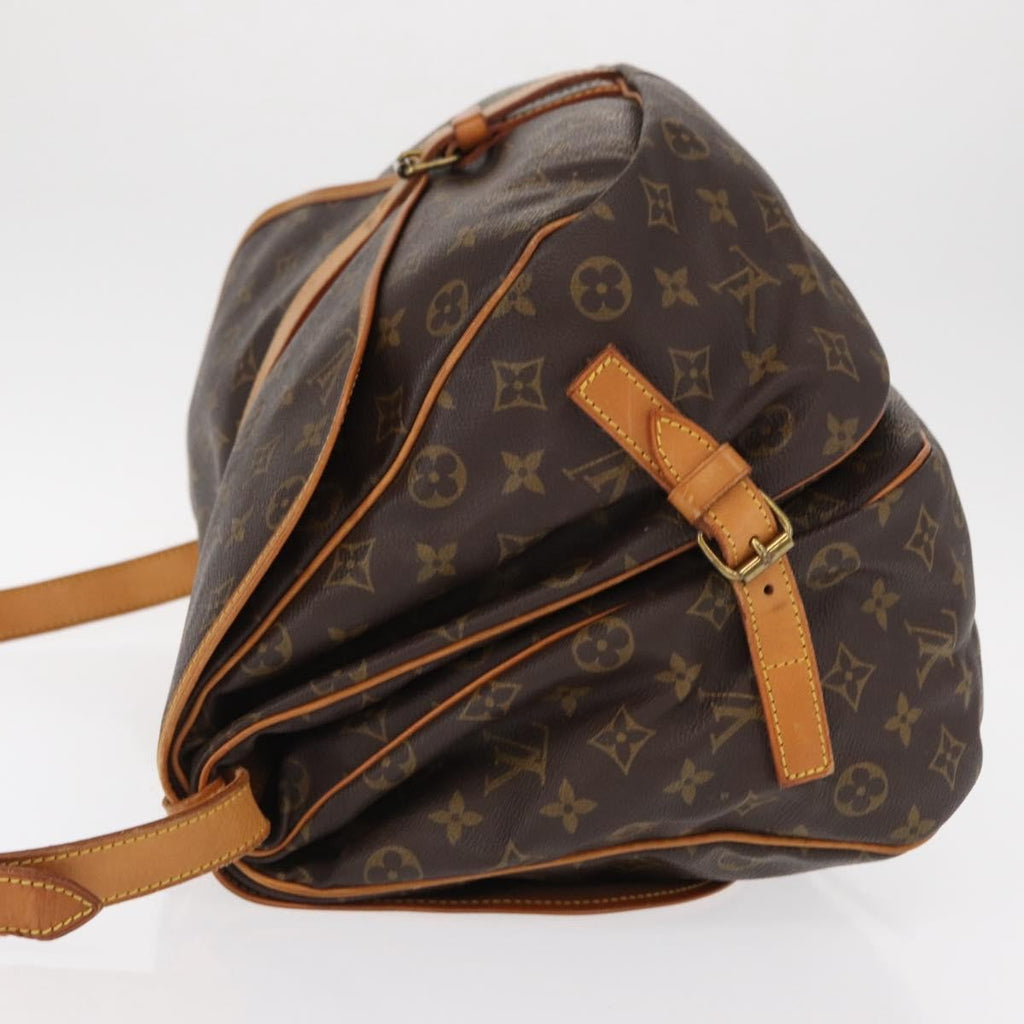 Louis Vuitton Saumur Handbag Monogram Canvas Brown Canvas Shoulder Bag Bag (Pre-Owned)