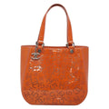 Chanel Cc No.5 Shopping Tote Perforated Patent Orange Patent_Leather Tote Bag Bag (Pre-Owned)
