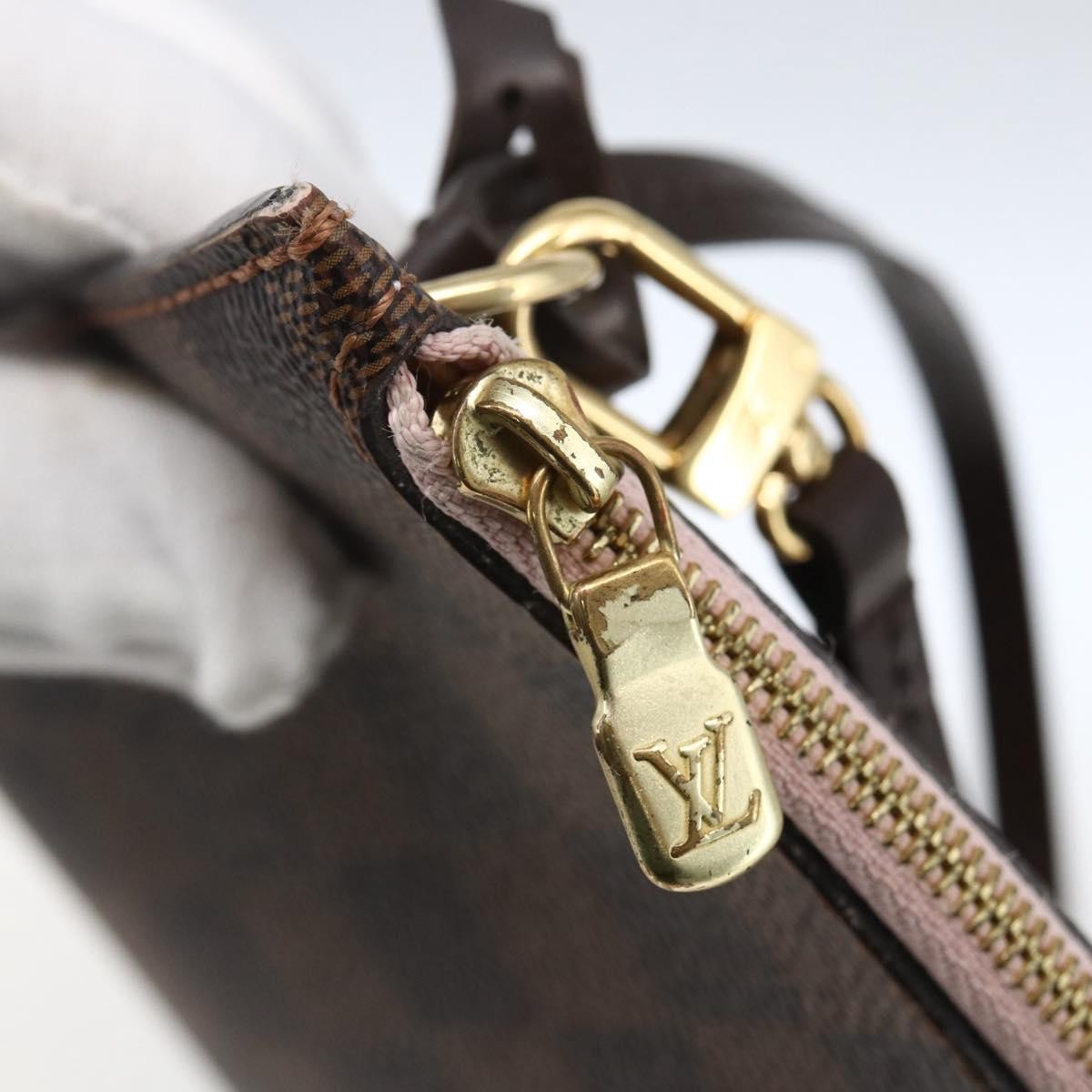 Louis Vuitton Neverfull Pochette Damier Brown Canvas Clutche & Pouche Bag (Pre-Owned)