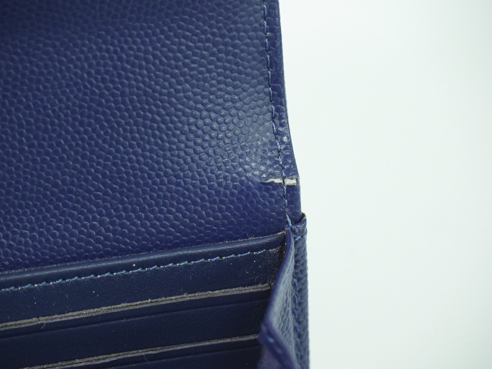 Chanel Deauville Flap Wallet Caviar Navy Leather Wallets Accessory (Pre-Owned)