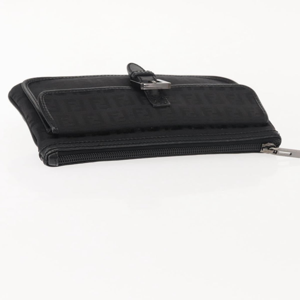 Fendi Ff Logo Pouch Canvas Black Canvas Clutche & Pouche Bag (Pre-Owned)