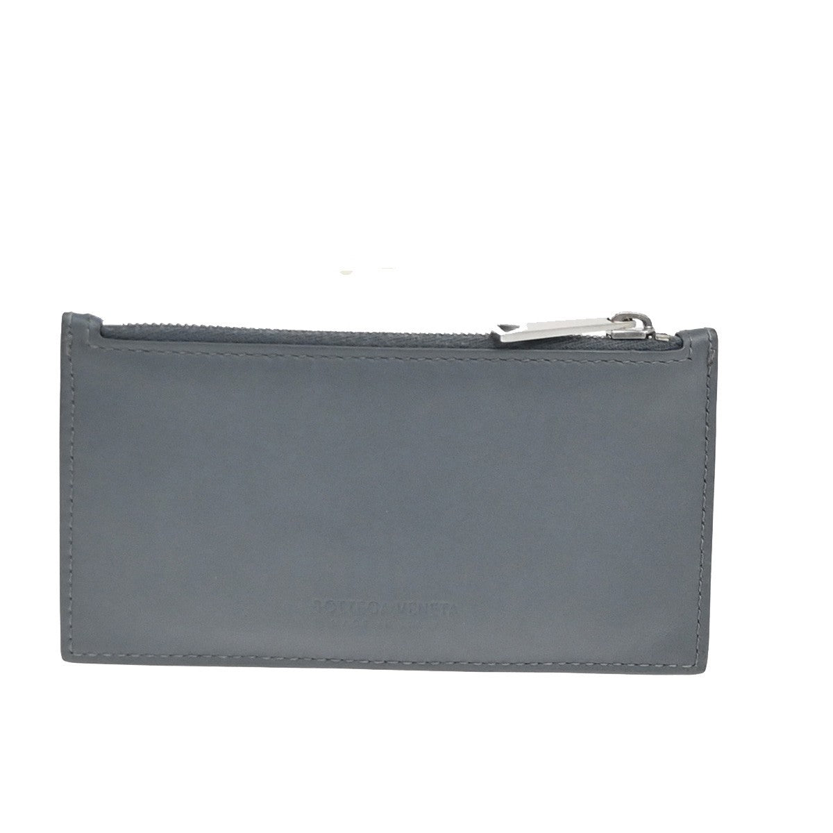 Bottega Veneta Zipped Card Holder Intrecciato Leather Gray Leather Wallets Accessory (Pre-Owned)