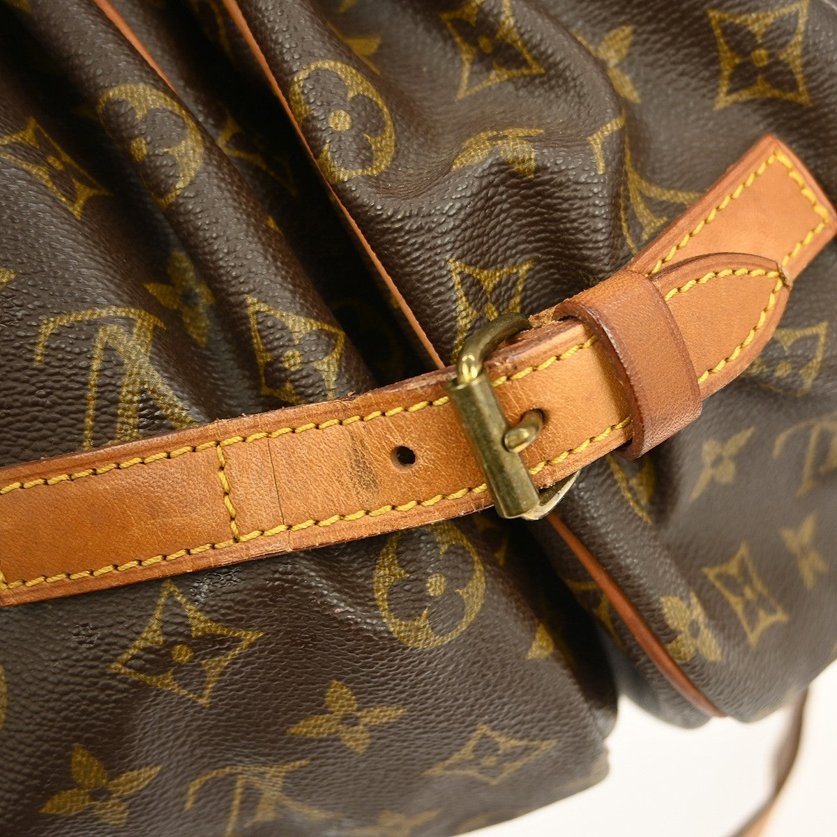 Louis Vuitton Saumur Handbag Monogram Canvas Brown Canvas Shoulder Bag Bag (Pre-Owned)