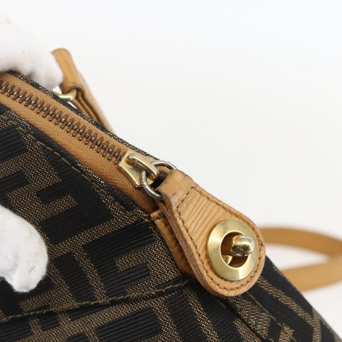 Fendi Vintage Zucca Handbag Zucca Brown Canvas Handbag (Pre-Owned)
