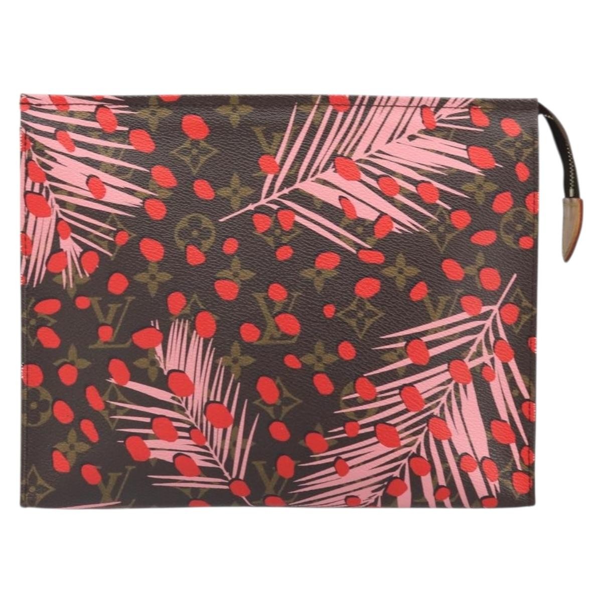 Louis Vuitton Toiletry Pouch Limited Edition Monogram Jungle Dots Red Canvas Clutche & Pouche Bag (Pre-Owned)