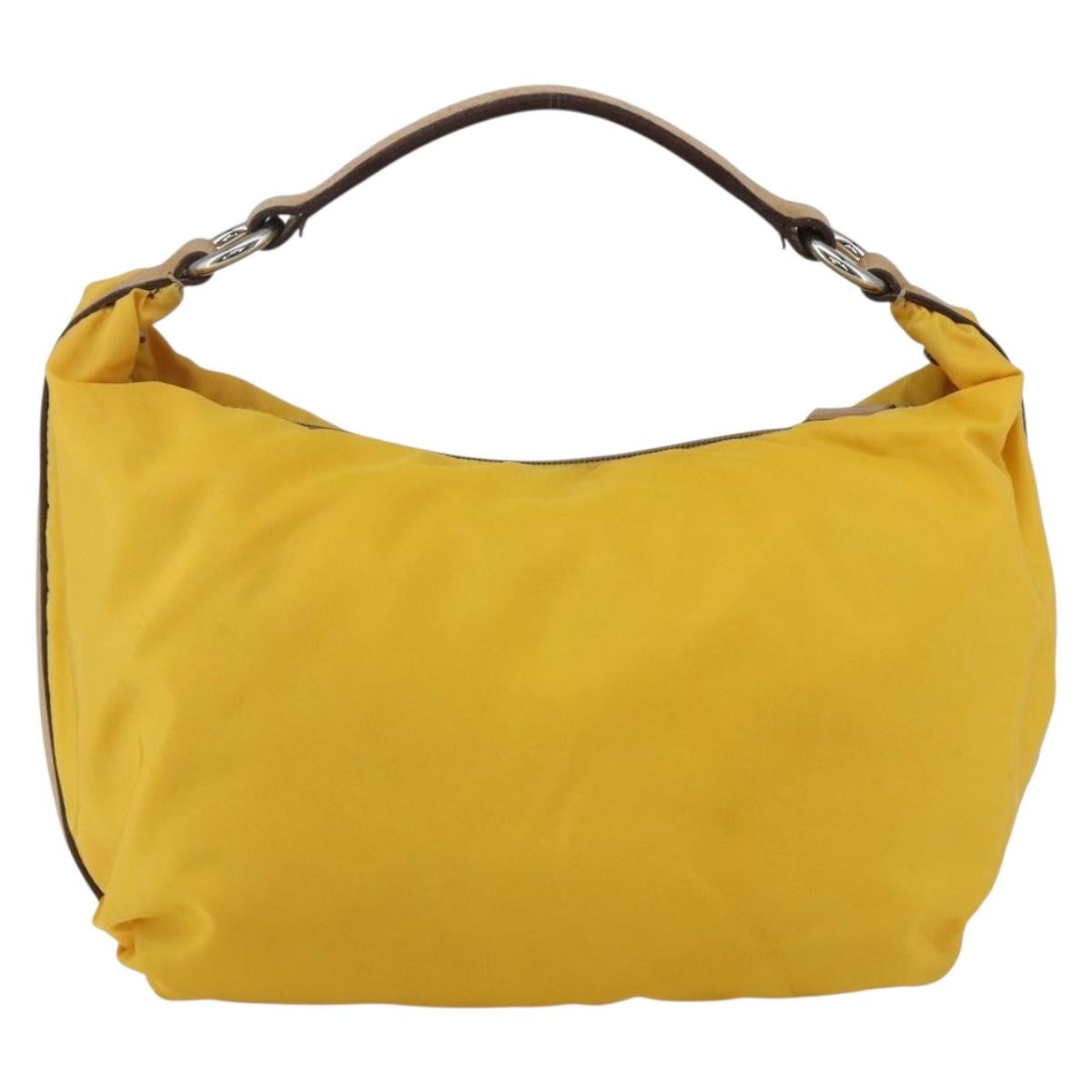 Prada Vintage Shoulder Bag Tessuto Yellow Nylon Shoulder Bag Bag (Pre-Owned)