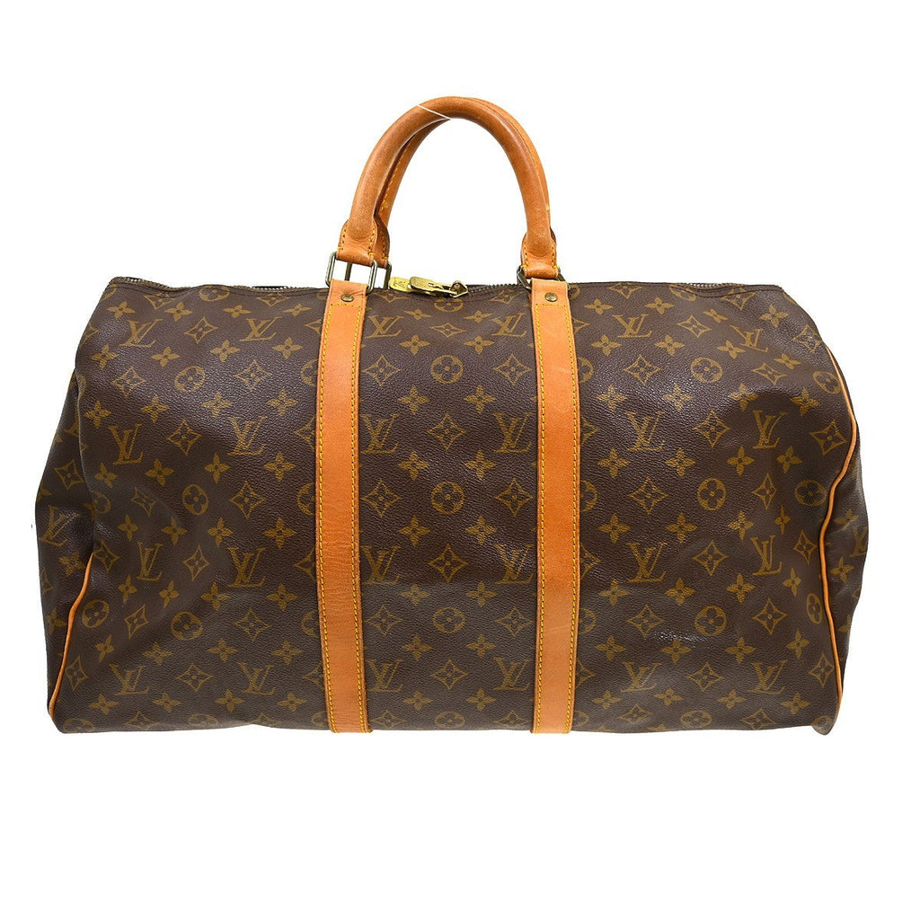 Louis Vuitton Keepall Bag Monogram Canvas Brown Canvas Travel Bag Bag (Pre-Owned)