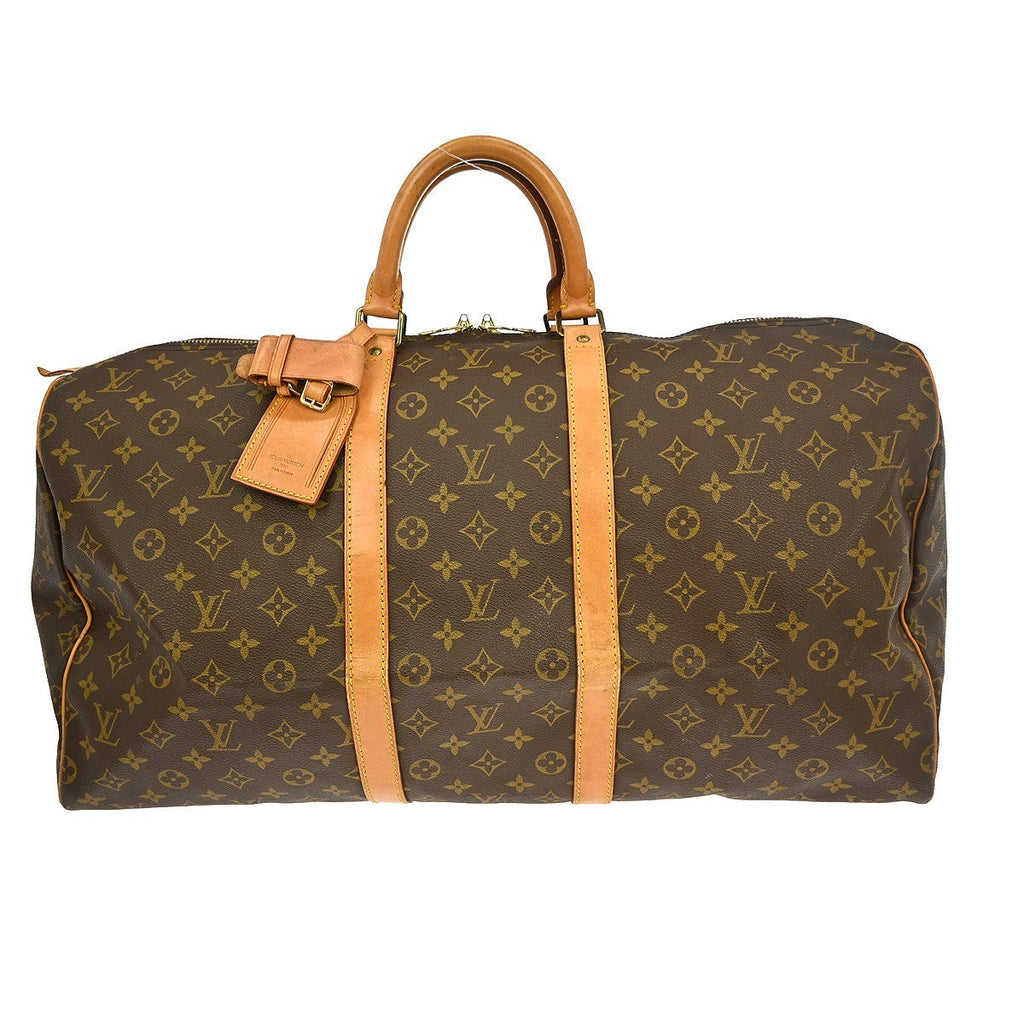 Louis Vuitton Keepall Bag Monogram Canvas Brown Canvas Travel Bag Bag (Pre-Owned)