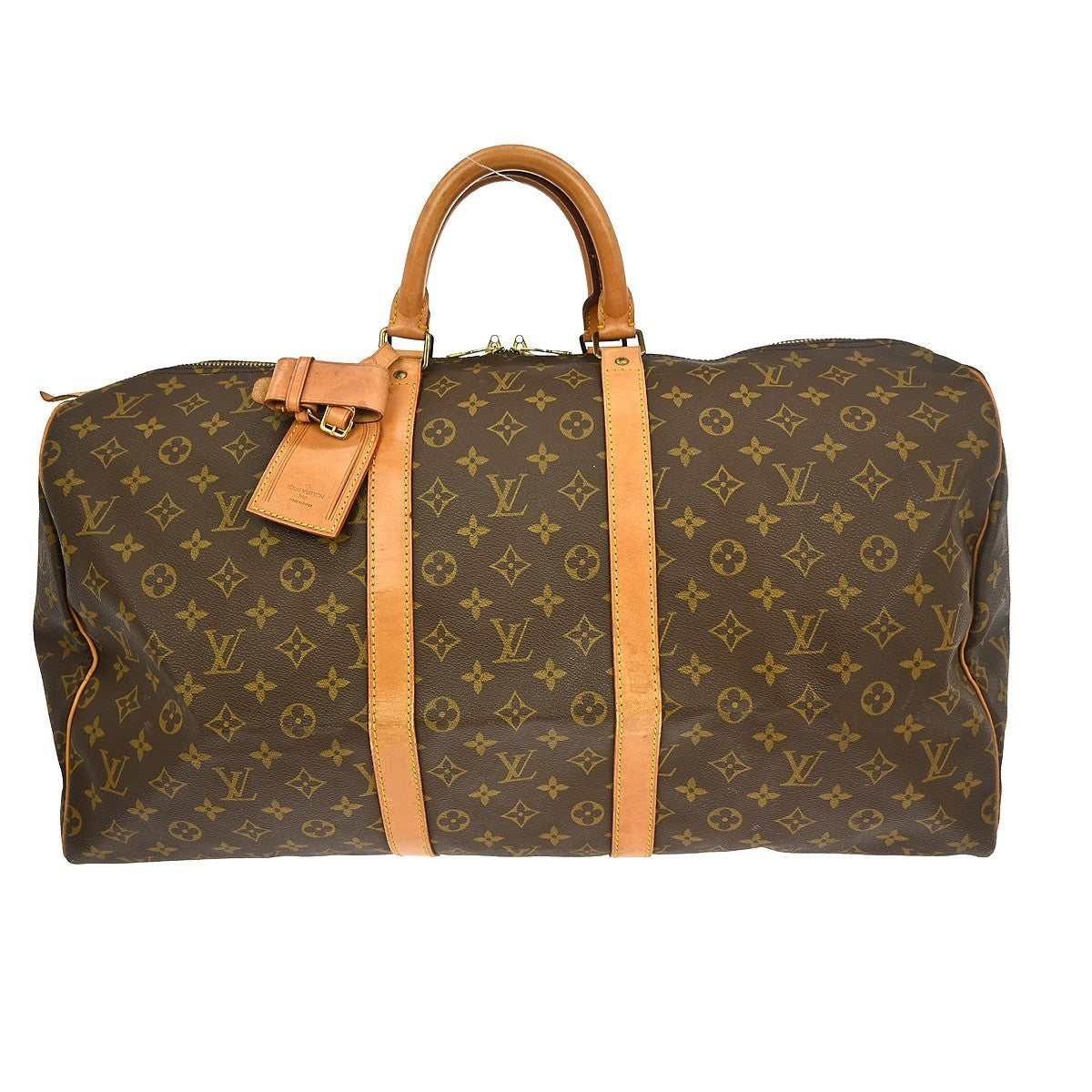 Louis Vuitton Keepall Bag Monogram Canvas Brown Canvas Travel Bag Bag (Pre-Owned)