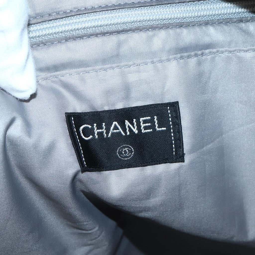 Chanel Sport Line Tote Bag Nylon Gray Nylon Tote Bag Bag (Pre-Owned)